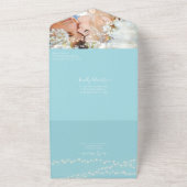 Foto auf der Rückseite Aqua Aquamarin Blue Humming All In One Einladung (Außenbereich)
