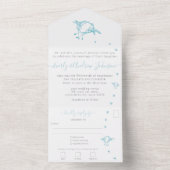 Foto auf der Rückseite Aqua Aquamarin Blue Humming All In One Einladung (Innen Boden)