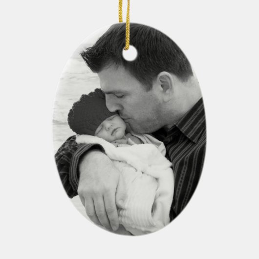 Foto auf der Rückseite Bester Vater nach Par Wreat Keramik Ornament (Hinten)