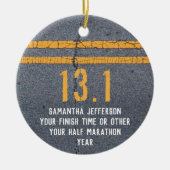 Foto auf der Rückseite Halbmarathon-Wettkämpfer 13 Keramik Ornament (Vorne)