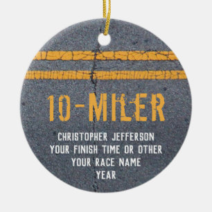 Foto auf der Rückseite Laufen Race 10 Mile 5k Ben Keramik Ornament
