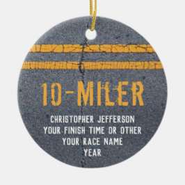 Foto auf der Rückseite Laufen Race 10 Mile 5k Cust Keramik Ornament