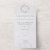 Foto auf der Rückseite Rosa-Peony-Kranz All In One Einladung (Innen Boden)