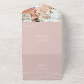 Foto auf der Rückseite Rosa-Peony-Kranz All In One Einladung (Außenbereich)