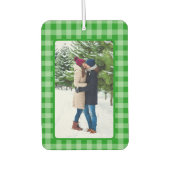 Foto auf grünem Gingham-Karo Autolufterfrischer (Vorderseite)