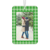 Foto auf grünem Gingham-Karo Autolufterfrischer (Rückseite)