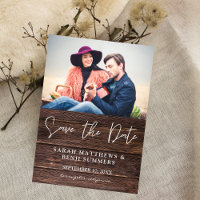 Foto auf Holz B Rustikal Save the Date