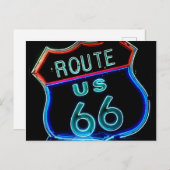 Foto auf Neonschild Route 66 Postkarte (Vorne/Hinten)