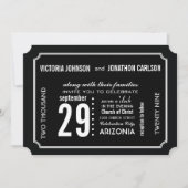 Foto auf Schwarz-Weiß-Typografie-Hochzeit Einladung (Vorderseite)