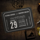 Foto auf Schwarz-Weiß-Typografie-Hochzeit Einladung