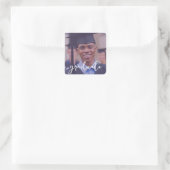 Foto-Aufkleber für Hochschulabsolventen Quadratischer Aufkleber (Tasche)