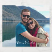 Foto-Aufkleber mit Text am unteren Bierrand Bierflaschenetikett (Einzelnes Label)