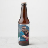 Foto-Aufkleber mit Text am unteren Bierrand Bierflaschenetikett (Vorderseite)