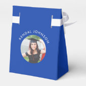 Foto aus blau-weißem Abschluss Geschenkschachtel (Rückseite)