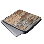 Foto aus braunem Holz Laptopschutzhülle (Vorne Knopf)