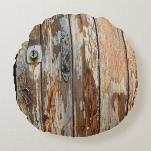 Foto aus braunem Holz Rundes Kissen