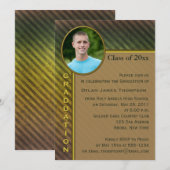 Foto aus braunem und grünem Streifen - Einladung (Vorne/Hinten)