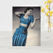 Foto aus den 40er Jahren im Stil eines Midriff Karte (Gelbe Blume)