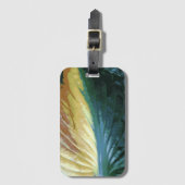 Foto aus farbenfrohen Blättern, Gelbbraun Gepäckanhänger (Vorderseite Vertikal)