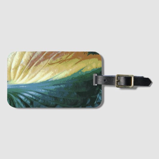 Foto aus farbenfrohen Blättern, Gelbbraun Gepäckanhänger (Vorderseite (Horizontal))