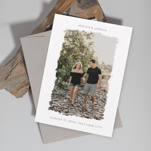 Foto aus gebürstetem Rahmen Save The Date