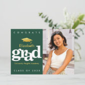 Foto aus grünem Abschluss Ankündigung (Stehend Vorderseite)