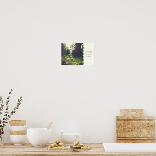 Foto aus Grünholz mit Zitat Poster (Küche)