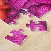 Foto aus hellen bunten Garnen Puzzle (Seite)