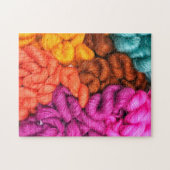 Foto aus hellen bunten Garnen Puzzle (Horizontal)
