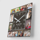 Foto aus Holz 12, römische Zahlen Quadratische Wanduhr (Winkel)