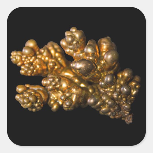 Foto aus Kupfer auf dem Schwarzen Quadrat Quadratischer Aufkleber (Vorderseite)