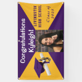 Foto aus lila und Gold-Vinyl-Abschluss Banner (Vertikal)