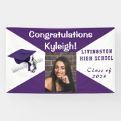 Foto aus lila und weißem Abschluss Banner (Horizontal)