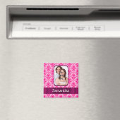 Foto aus rosa Damast Magnet (In Situ (Geschirrspüler))