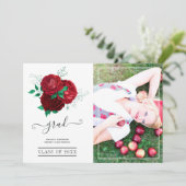 Foto aus Rot und Grün-Abschluss Ankündigung (Stehend Vorderseite)