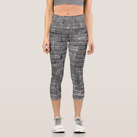 Foto aus Schwarz und Weiß Capri Leggings (Vorderseite)