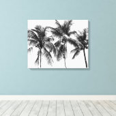 Foto aus schwarz-weißer Palme Leinwanddruck (Insitu (Holzboden))