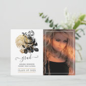 Foto aus schwarzem Abschluss Ankündigung (Stehend Vorderseite)