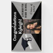 Foto aus schwarzem und grauem Vinyl-Abschluss Banner (Vertikal)