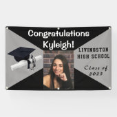 Foto aus schwarzem und grauem Vinyl-Abschluss Banner (Horizontal)