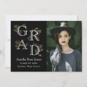 Foto aus schwarzem und weißem Abschluss Ankündigung (Vorderseite)