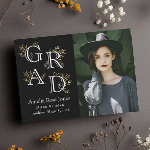 Foto aus schwarzem und weißem Abschluss Ankündigung