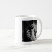 Foto aus schwarzem und weißem Lion Kaffeetasse (VorderseiteRechts)