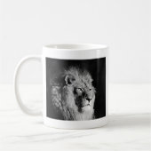 Foto aus schwarzem und weißem Lion Kaffeetasse (Links)