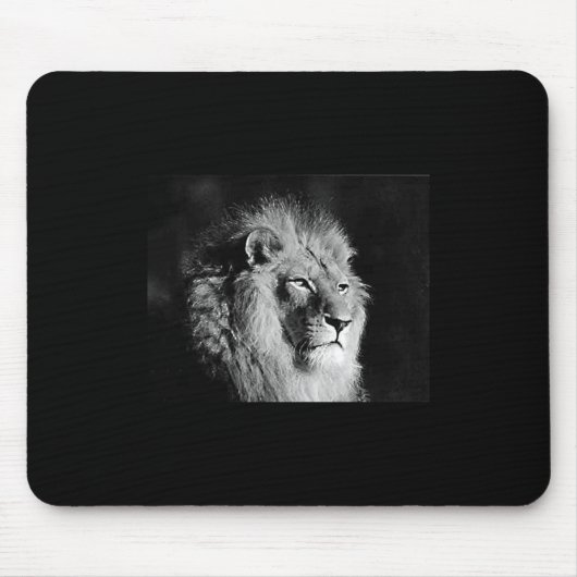 Foto aus schwarzem und weißem Lion Mousepad (Vorne)