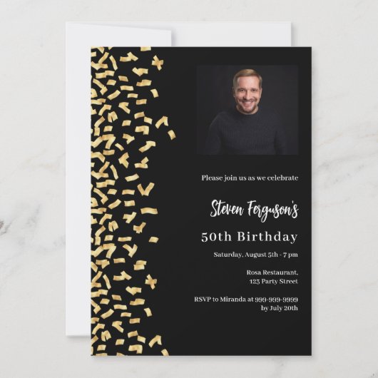 Foto aus Schwarzgolden Einladung (Vorderseite)