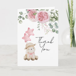 Foto aus süßem Lämmchen Rosengrün Dankeskarte