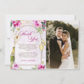 Foto aus Weinglas Brautparty Dankeskarte (Vorderseite)