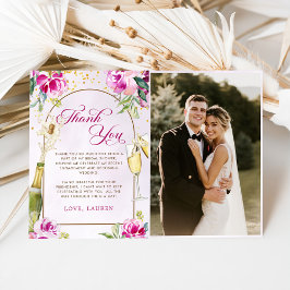 Foto aus Weinglas Brautparty Dankeskarte