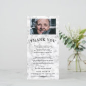 Foto aus weißem Marmor Beileid Vielen Dank Dankeskarte (Stehend Vorderseite)